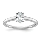 14k White Gold 1/2 carat Lab Grown Diamond VS+ F+ Oval Complete Solitaire Engagement Ring