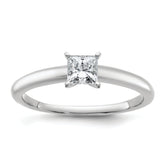 14k White Gold 5/8 carat Lab Grown Diamond VS+ F+ Princess Complete Solitare Engagement Ring