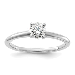 14k White Gold 1/2 carat Lab Grown Diamond VS/SI+ G+ Round Complete Solitaire Engagement Ring