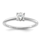 14k White Gold 1/2 carat Certified Lab Grown Diamond VS+ F+ Round Complete Solitaire Engagement Ring