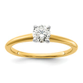 14k Two-Tone 5/8 carat Lab Grown Diamond VS+ F+ Round Complete Solitaire Engagement Ring