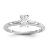 14k White Gold 5/8 carat Certified Lab Grown Diamond VS+ F+ Radiant Solitare Complete Engagement Ring