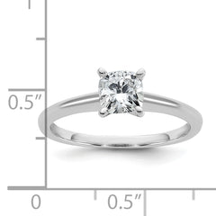 14k Two-tone 3/4 carat Lab Grown Diamond VS/SI+ G+ Cushion Complete Solitare Engagement Ring