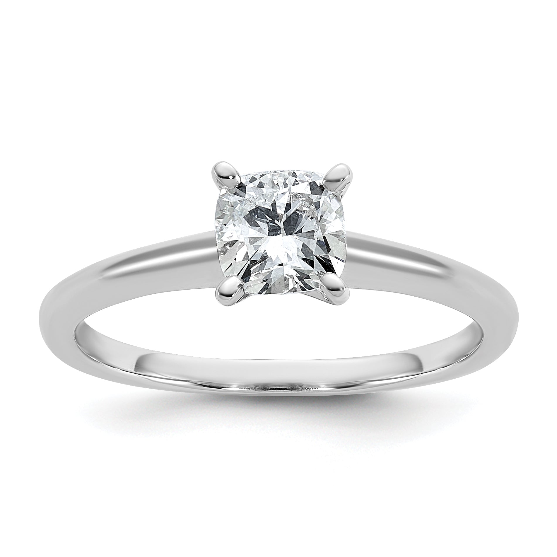 14k Two-tone 3/4 carat Lab Grown Diamond VS/SI+ G+ Cushion Complete Solitare Engagement Ring