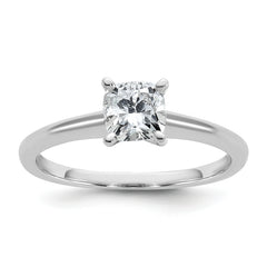 14k Two-tone 3/4 carat Lab Grown Diamond VS+ F+ Cushion Complete Solitare Engagement Ring