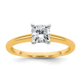 14k White Gold 5/8 carat Lab Grown Diamond VS+ F+ Cushion Complete Solitare Engagement Ring