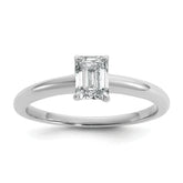 14k White Gold 3/4 carat Certified Lab Grown Diamond VS+ F+ Emerald Solitare Complete Engagement Ring