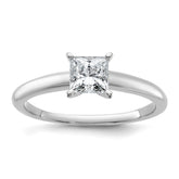 14k White Gold 3/4 carat Certified Lab Grown Diamond VS/SI+ G+ Princess Complete Solitare Engagement Ring