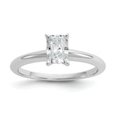 14k White Gold 3/4 carat Certified Lab Grown Diamond VS+ F+ Radiant Solitare Complete Engagement Ring