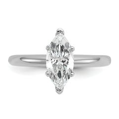 14k White Gold 1 carat Certified Lab Grown Diamond VS+ F+ Marquise Solitare Complete Engagement Ring