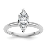14k White Gold 1 carat Certified Lab Grown Diamond VS/SI+ G+ Marquise Solitare Complete Engagement Ring