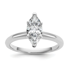 14k White Gold 1 carat Lab Grown Diamond VS/SI+ G+ Marquise Solitare Complete Engagement Ring