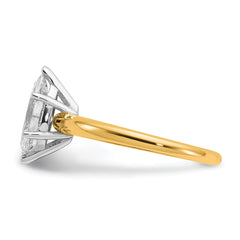 14k Two-tone 1 carat Certified Lab Grown Diamond VS+ F+ Marquise Solitare Complete Engagement Ring