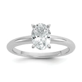 14k White Gold 1 carat Lab Grown Diamond VS/SI+ G+ Oval Complete Solitaire Engagement Ring