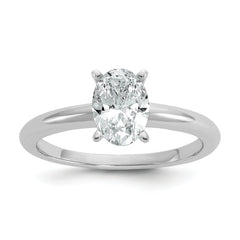 14k White Gold 1 carat Certified Lab Grown Diamond VS+ F+ Oval Complete Solitaire Engagement Ring