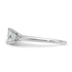 14k White Gold 1 carat Certified Lab Grown Diamond VS+ F+ Princess Complete Solitare Engagement Ring