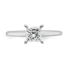 14k White Gold 1 carat Lab Grown Diamond VS/SI+ G+ Princess Complete Solitare Engagement Ring