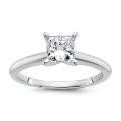 14k White Gold 1 carat Lab Grown Diamond VS+ F+ Princess Complete Solitare Engagement Ring