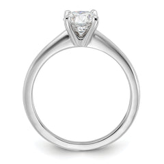 14k White Gold 1 carat Certified Lab Grown Diamond VS+ F+ Round Complete Solitaire Engagement Ring