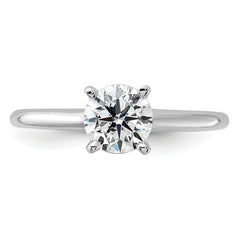 14k White Gold 1 carat Certified Lab Grown Diamond VS/SI+ G+ Round Complete Solitaire Engagement Ring