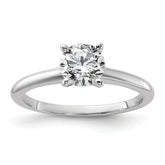 14k White Gold 7/8 carat Certified Lab Grown Diamond VS+ F+ Round Complete Solitaire Engagement Ring