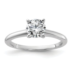 14k White Gold 1 carat Lab Grown Diamond VS+ F+ Round Complete Solitaire Engagement Ring