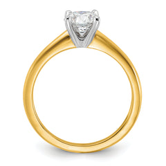 14k Two-Tone 7/8 carat Lab Grown Diamond VS+ F+ Round Complete Solitaire Engagement Ring
