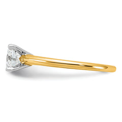 14k Two-Tone 7/8 carat Certified Lab Grown Diamond VS/SI+ G+ Round Complete Solitaire Engagement Ring