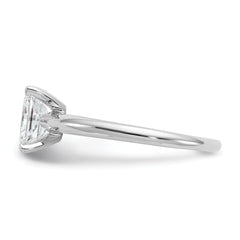 14k White Gold 1 carat Certified Lab Grown Diamond VS+ F+ Radiant Solitare Complete Engagement Ring