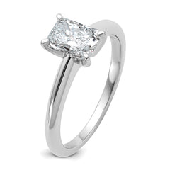 14k White Gold 1 carat Lab Grown Diamond VS+ F+ Radiant Solitare Complete Engagement Ring