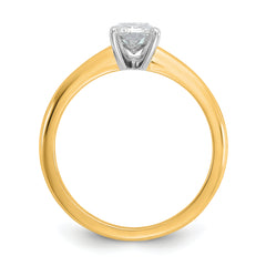 14k Two-tone 1 carat Certified Lab Grown Diamond VS+ F+ Radiant Solitare Complete Engagement Ring