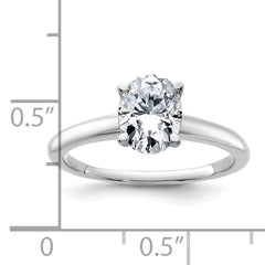 14k White Gold 1 1/4 carat Lab Grown Diamond VS+ F+ Oval Complete Solitaire Engagement Ring