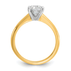14k White Gold 1 1/4 carat Lab Grown Diamond VS+ F+ Cushion Complete Solitare Engagement Ring