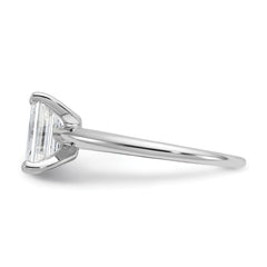 14k White Gold 1 1/2 carat Lab Grown Diamond VS/SI+ G+ Emerald Solitare Complete Engagement Ring