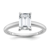 14k White Gold 1 1/4 carat Certified Lab Grown Diamond VS+ F+ Emerald Solitare Complete Engagement Ring