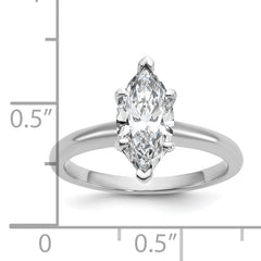 14k White Gold 1 1/2 carat Certified Lab Grown Diamond VS+ F+ Marquise Solitare Complete Engagement Ring