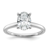 14k White Gold 1 1/2 carat Lab Grown Diamond VS+ F+ Oval Complete Solitaire Engagement Ring