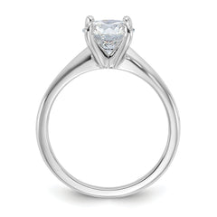 14k White Gold 1 1/4 carat Lab Grown Diamond VS+ F+ Round Complete Solitaire Engagement Ring