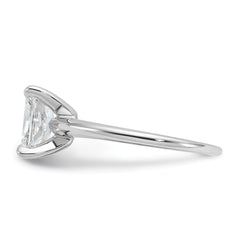 14k White Gold 1 1/2 carat Lab Grown Diamond VS+ F+ Radiant Solitare Complete Engagement Ring