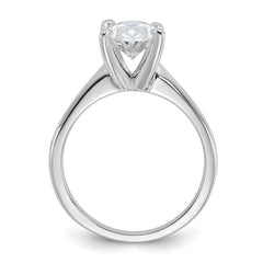 14k White Gold 1 3/4 carat Lab Grown Diamond VS/SI+ G+ Oval Complete Solitaire Engagement Ring