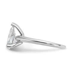 14k White Gold 1 3/4 carat Lab Grown Diamond VS+ F+ Pear Solitare Complete Engagement Ring