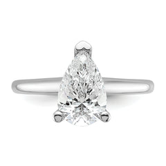 14k White Gold 1 3/4 carat Lab Grown Diamond VS/SI+ G+ Pear Solitare Complete Engagement Ring
