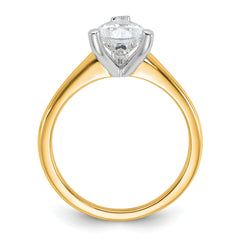14k Two-tone 1 3/4 carat Lab Grown Diamond VS/SI+ G+ Pear Solitare Complete Engagement Ring
