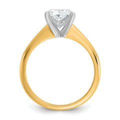 14k White Gold 1 1/2 carat Certified Lab Grown Diamond VS+ F+ Cushion Complete Solitare Engagement Ring