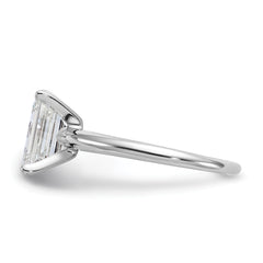 14k White Gold 2 carat Certified Lab Grown Diamond VS+ F+ Emerald Solitare Complete Engagement Ring