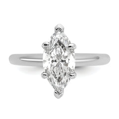 14k White Gold 2 carat Certified Lab Grown Diamond VS+ F+ Marquise Solitare Complete Engagement Ring
