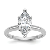 14k White Gold 2 carat Lab Grown Diamond VS+ F+ Marquise Solitare Complete Engagement Ring