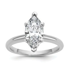 14k White Gold 2 carat Certified Lab Grown Diamond VS+ F+ Marquise Solitare Complete Engagement Ring