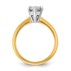 14k Two-tone 2 carat Lab Grown Diamond VS/SI+ G+ Marquise Solitare Complete Engagement Ring