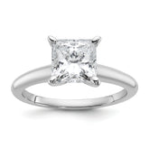 14k White Gold 2 carat Lab Grown Diamond VS/SI+ G+ Princess Complete Solitare Engagement Ring